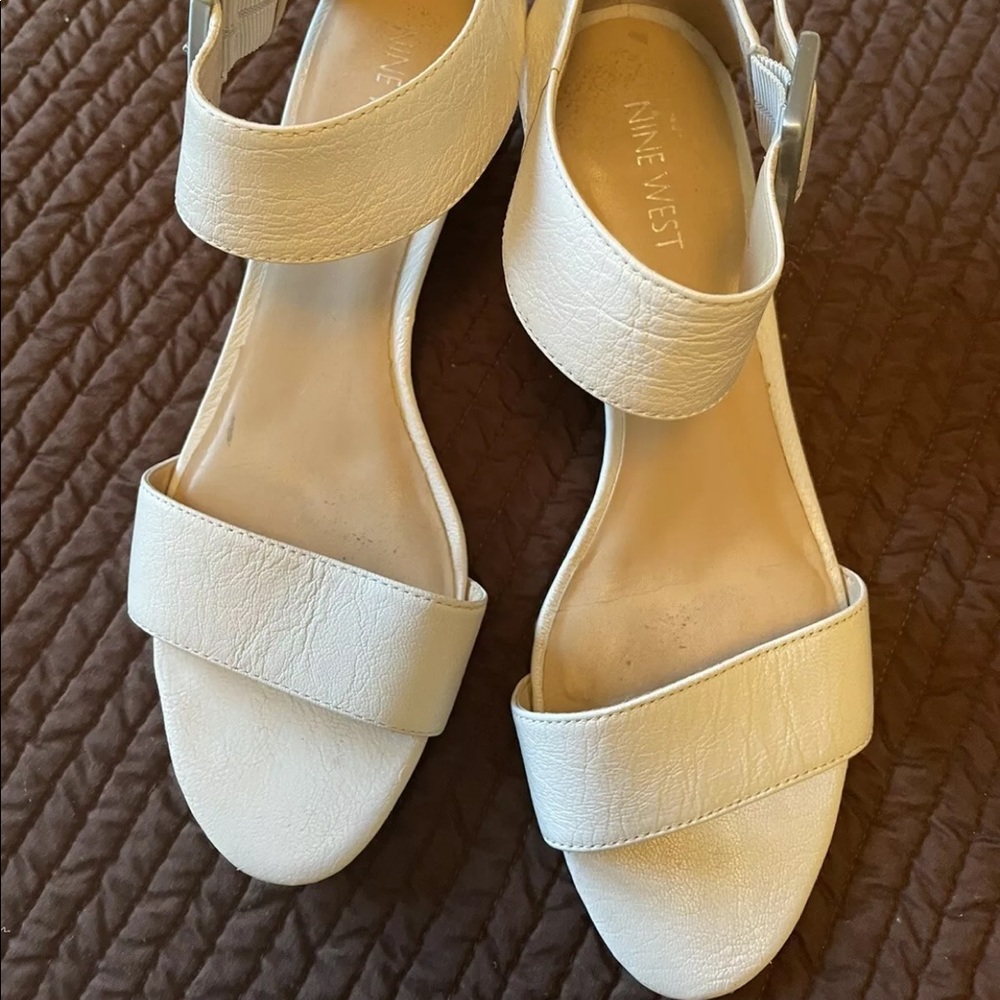 NINE WEST Wedge Sandal Heels Punchy 7.5M